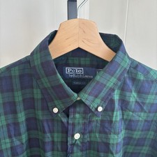 Polo Ralph Lauren NWT Black Watch Plaid Button Down Shirt Cotton Men’s S Preppy