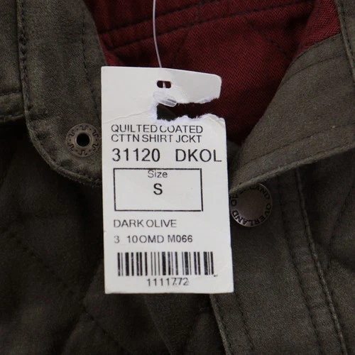 Overland Quilted Coated Cotton Shirt Jacket Men S Dark Olive NWT Deadstock image 5