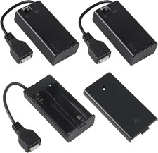 3Pcs 2 AA Battery Holder USB Female Socket 2 AA Battery Case Box Holder with Cov