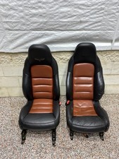 2008 Corvette C6 Z06 Oem Black Leather Sienna Seats Pair Driver Passenger Used