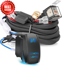 Nirider 12V 40A Wiring Harness 2 Lead Relay Fuse Switch for LED Light Bar