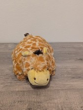 Pillow Pets Pee-Wees Giraffe Pillow Plush Folding Stuffed Animal Brown Yellow