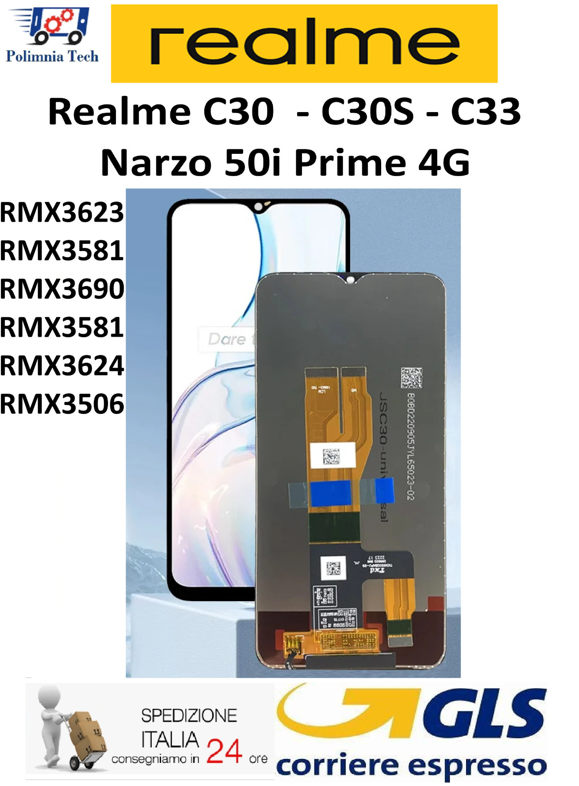 REALME NARZO 50i Prime 4G LCD TOUCHSCREEN DISPLAY ORIGINAL GLS