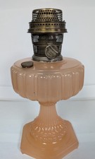 Cathedral Aladdin Oil Lamp Style B-112 Pastel Rose of Flesh Moonstone Art Glass