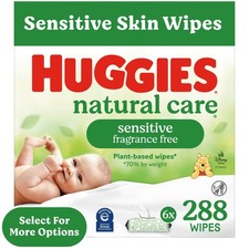 Natural Care Sensitive Baby Wipes, Unscented, 6 Pack, 288 Total Ct