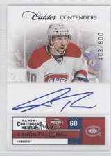 2011-12 Panini Playoff Contenders Calder 403/800 Aaron Palushaj #225 Auto 0a1