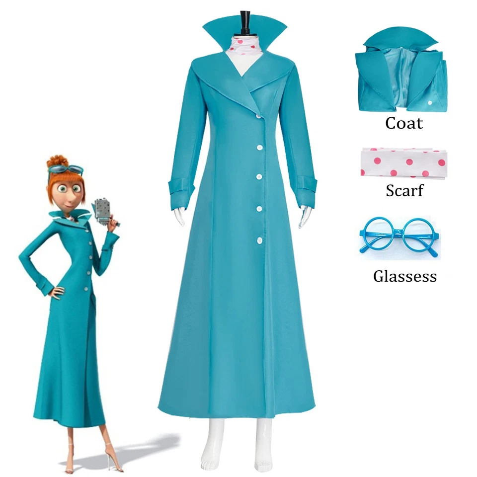 Despicable Me 3 Lucy Wilde Outfits Full Set Halloween Cosplay Costume Tailored - Image 2 of 4