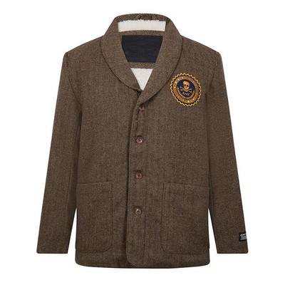 Levi's Blazer Jacke Herren Sherpa Futter Fischgrät Totenkopf Ot3 Größe M