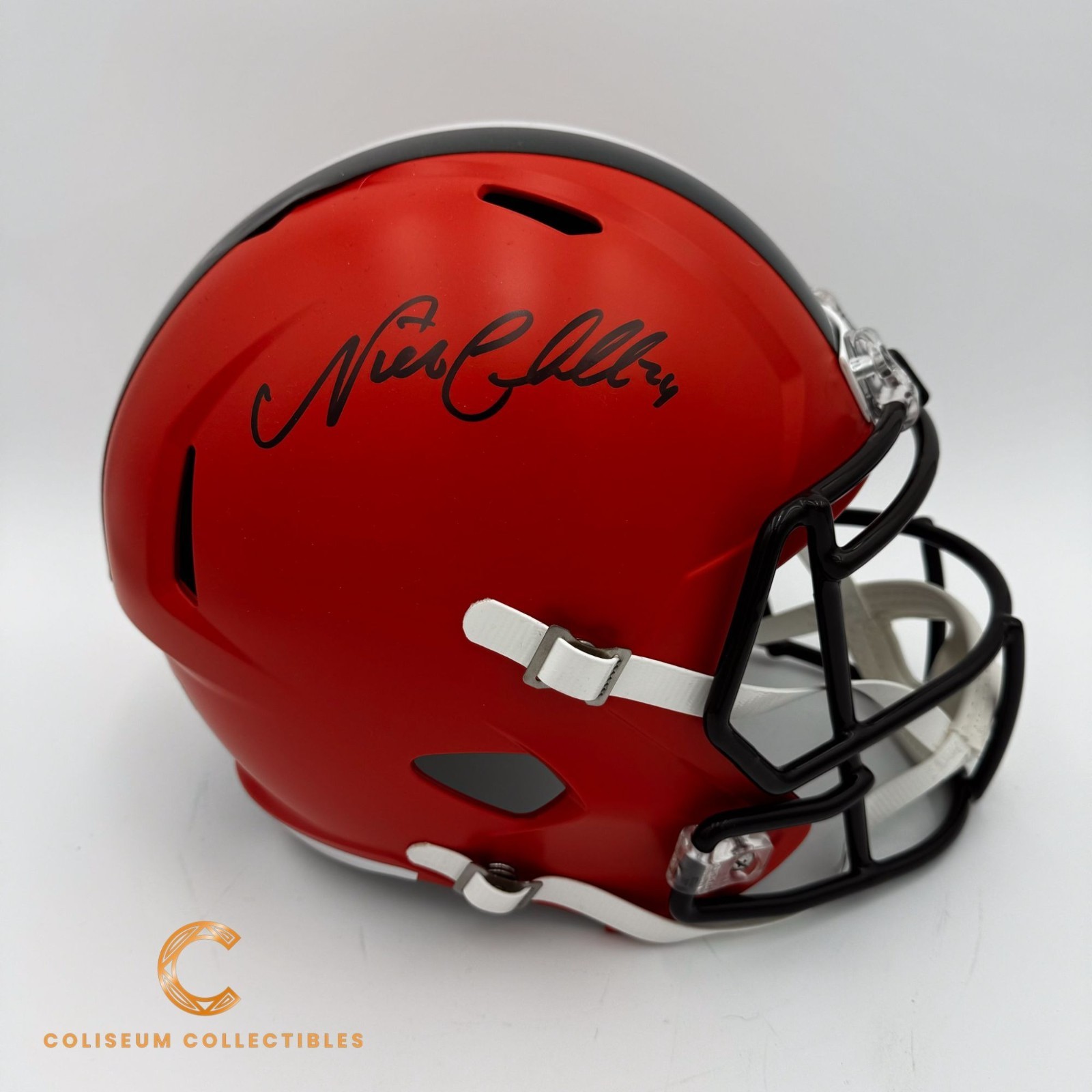 Nick Chubb Autographed Signed Cleveland Browns Browns Authorized Full Size Football Replica Helmet 