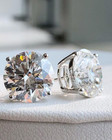 12 Ct Round-Cut EF/VS1 Lab Grown Diamond Solitaire Stud Earring 14K White Gold — photo 5