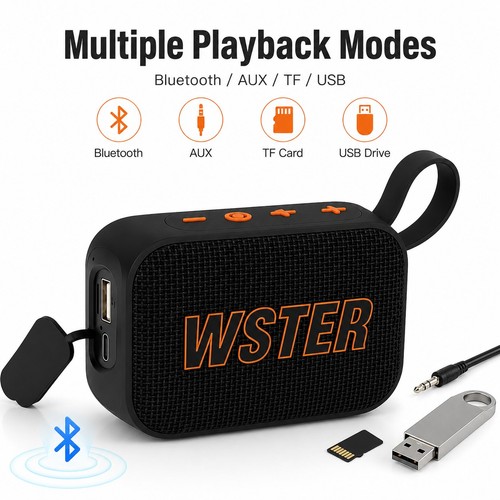 Portable Bluetooth Speaker Waterproof TWS BT 5.4 8H Playtime 1200mAh Wireless UK