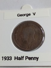 George V 1933 Half Penny