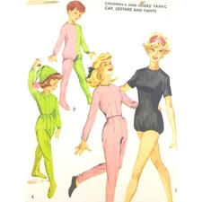 1960s Leotard, Footed Tights, and Cap Sewing Pattern, Bust 32" McCall's 2424