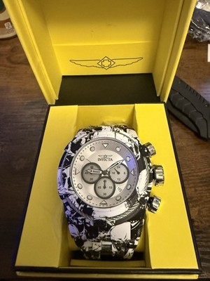 NEW INVICTA BOLT ZEUS 49139 53mm AQUA PLATED CHRONOGRAPH MENS WATCH STEEL SKULL