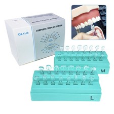 Juego de 3 Carillas de Relleno Dental Molde L/M Compuesto Resina Cura Ligera Herramientas Anteriores