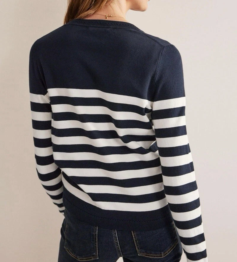 Boden Catriona Stripe Sweater Women’s XL Cotton Blend Navy Coastal Boat Sea - Image 2 of 4