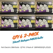 6-Pack (12bulbs) FEIT Electric Energy Saver 50W Replacement PAR20 Indoor/Outdoor