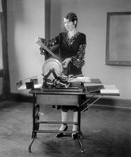 Student at Strayers Business College working equipment circa early- Old Photo
