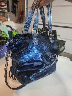 Coach Poppy Spotlight Blue Sequin Shoulder Handbag Tote | eBay