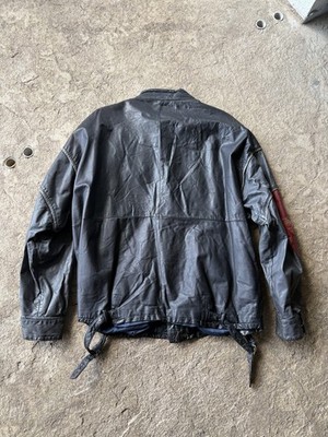 Vintage Grail 80s Adidas Leather Jacket Run DMC Size L Rare Hip