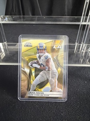 2025 Topps Chrome Black Puka Nacua #60 Gold Refractor /50 Rams