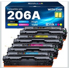 4-Pack 106 / 206A Toner Cartridges Compatible Replacement For HP Black Color