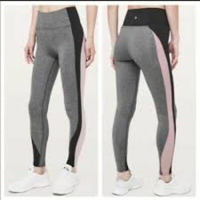   Lululemon Get Going Train Tight *28'' SIZE 6 BLACK/GREY/LAVENDER