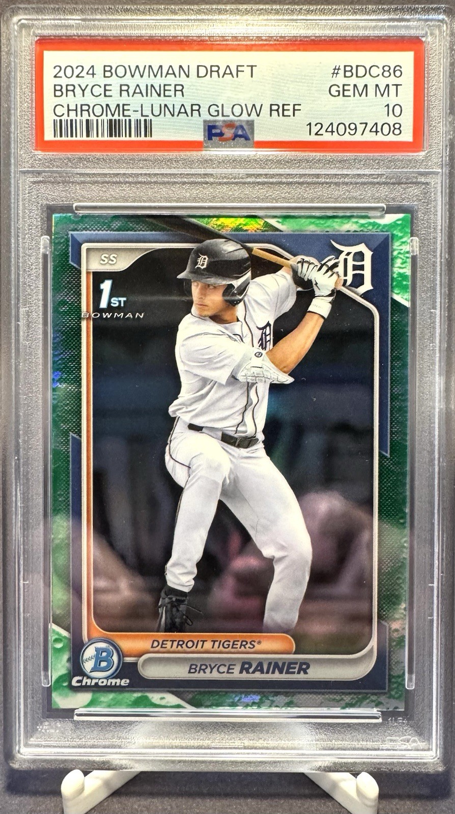 2024 Bowman Draft Chrome Lunar Glow Refractor Bryce Rainer #BDC-86 PSA 10