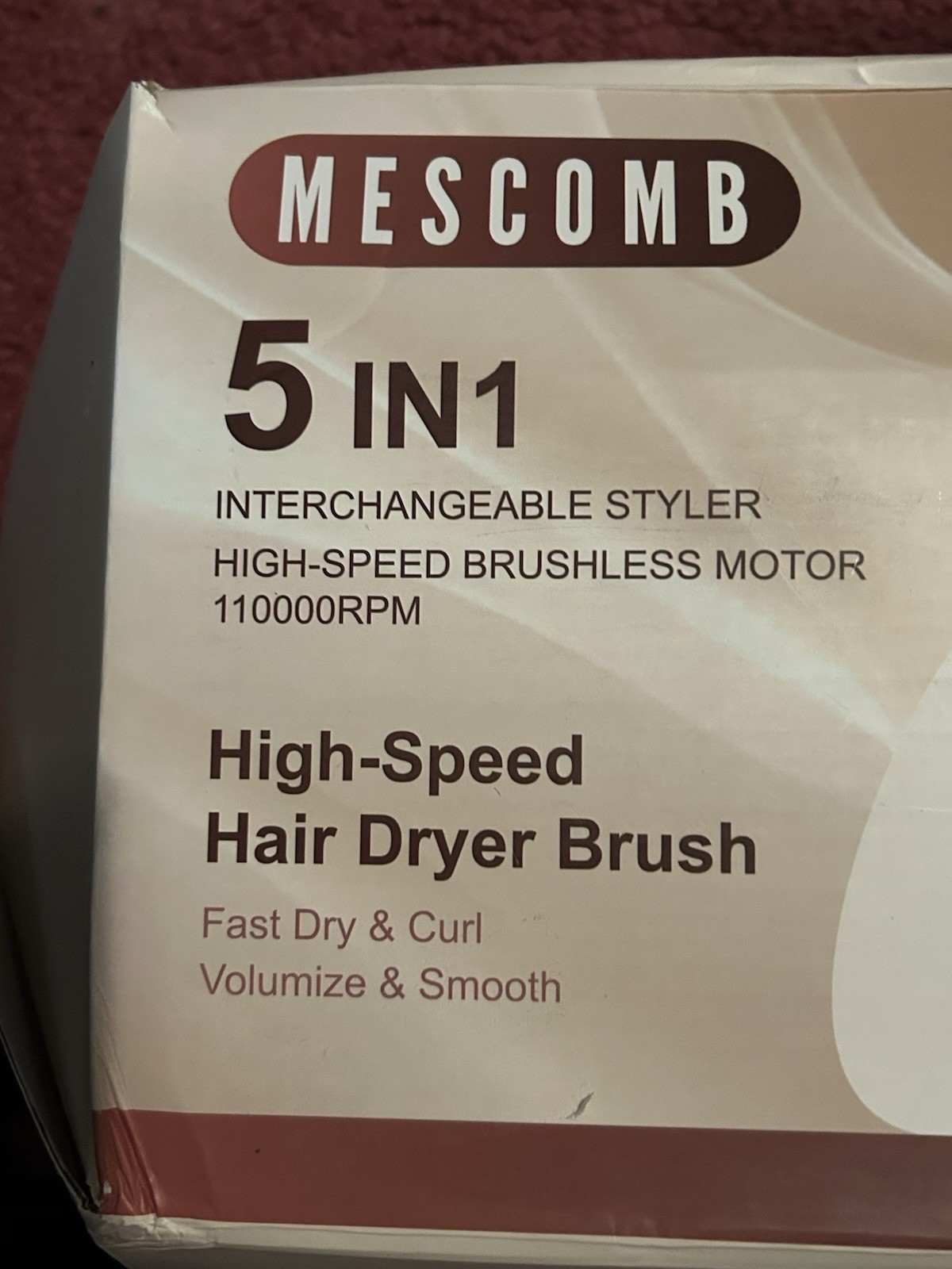 5 in 1 Hair Dryer Brush Fast Blow Dry & Curling Styling Tool Included Travel Bag