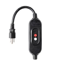 GFCI Inline Plug Assembly 3 Prong Auto-MonitorAuto Reset Waterproof Ground Fa...