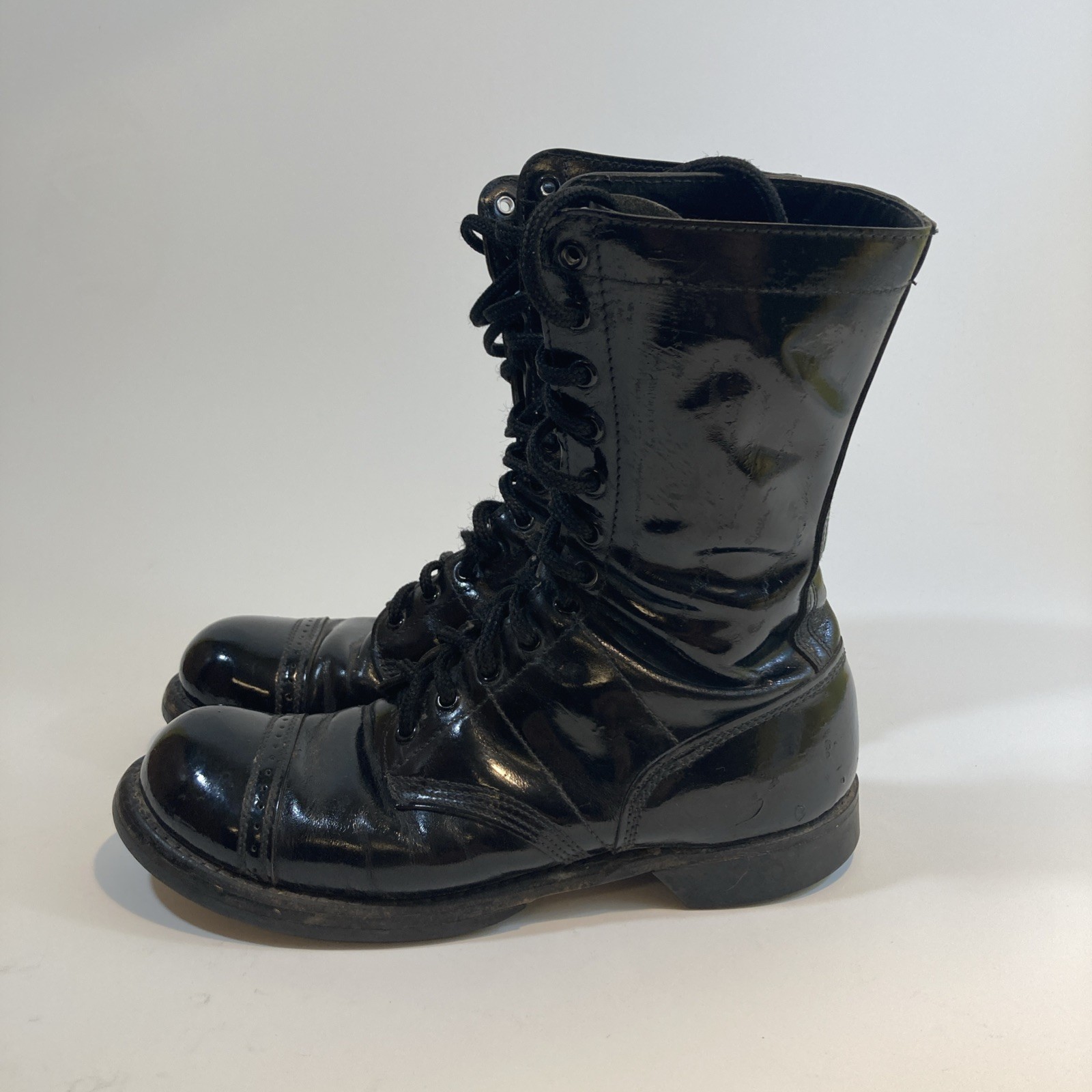 SAOLA Stivali da salto paracadutista vintage Corcoran Stoughton Mass da uomo 8W? Suola nera spaccata