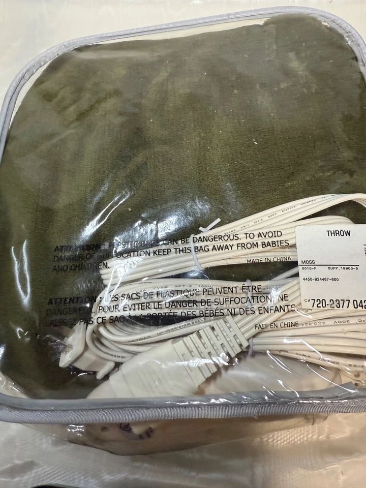 BIDDERFORD MEJOR MANTA ELÉCTRICA CLIMATIZADA VERDE BOSQUE COMPLETO NUEVA Foto 2 de 4