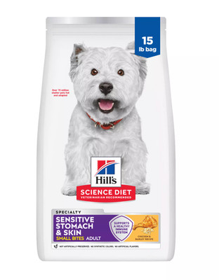 Hill's Science Diet Sensitive Stomach & Skin Small Bites Adult Dog Food 15lb