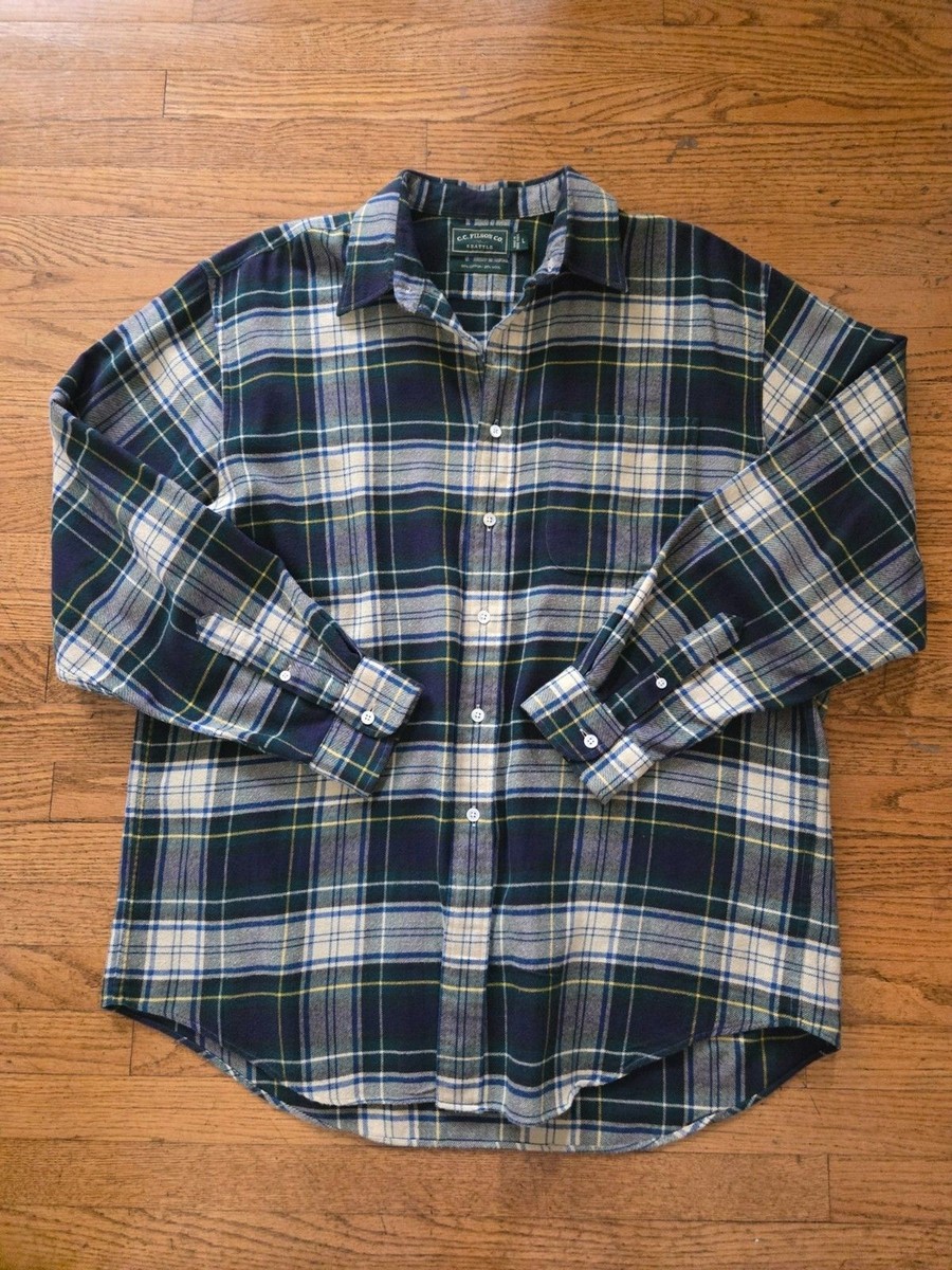 C.C. Filson Co. フランネルシャツ Mサイズ Vtg CC Filson Co Mens Wool Blend Long Sleeve Button Up Flannel
