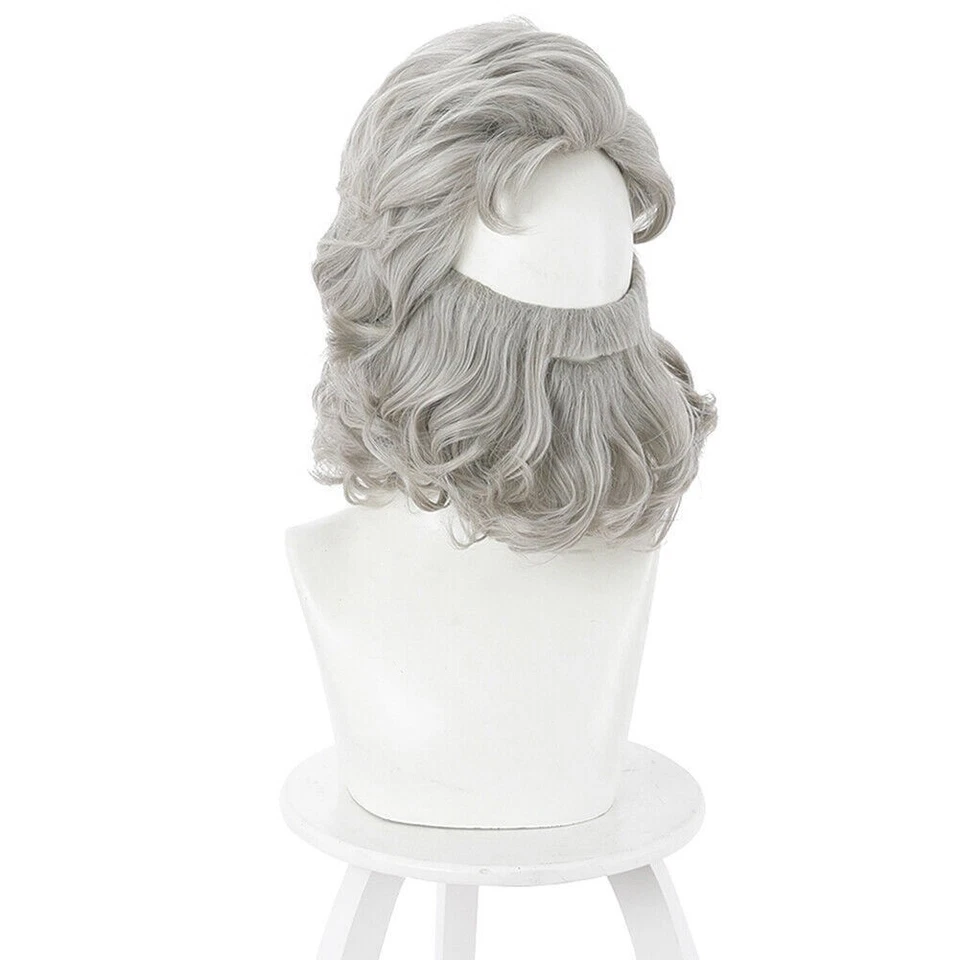 Peluca Cosplay Navidad Papá Noel Resistente Sintético Cabello Fiesta Accesorios + Barba Hombres Foto 4 de 4