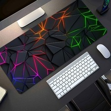 RGB Geometric Gaming Mouse Pad Non-Slip Extended Desk Mat for PC Gamer Gift