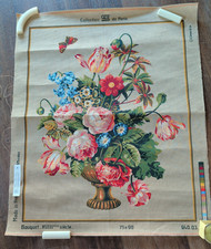 Vintage SEG de Paris Needlepoint Canvas Franc...