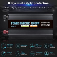 16000W Pure Sine Wave Inverter Car Power Inverter 12V to 110V AC Converter