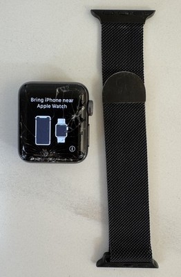 CRACKED - GPS Only Apple Watch Series 3 - 38MM - (A1858) Space 