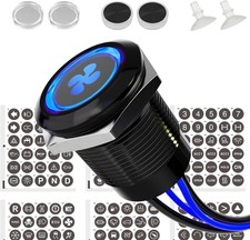 19mm Latching Push Button Switch 5A ON Off IP67 Waterproof LED Switch 12V 24V