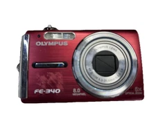 Olympus FE FE-340 8.0MP Digital Camera And Battery Red 5x Zoom check description