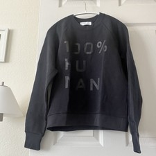 Everlane 100 Human Black Crewneck Pullover Sweatshirt Sz Small Cotton
