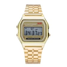 Water Proof Vintage Retro Digital Watch For Men  Women Alarm Stop Watch