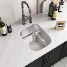 15 Inch Undermount Single Bowl Bar Perp RV Camper Kitchen Sink 304 Stainless