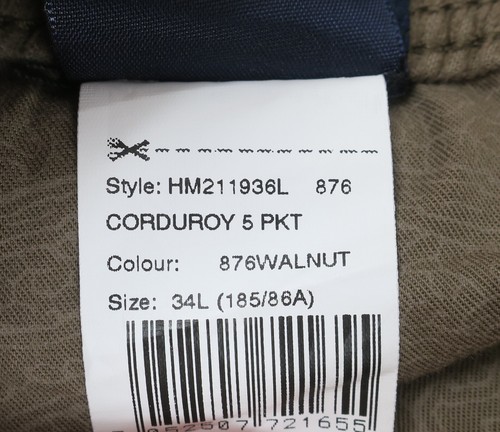 HACKETT LONDON BESPOKE TAILORED JEANS MENS PANTS CORDUROY 5 PKT size W34 - Picture 11 of 12