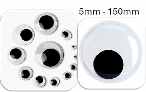 5mm-180mm Large Size Wiggly Google Googly Joggle Craft Glue Stick On Plastic Eye