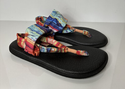 Sanuk Yoga Sandals Size Tie Dye Women’s Foam Sling Soft Straps