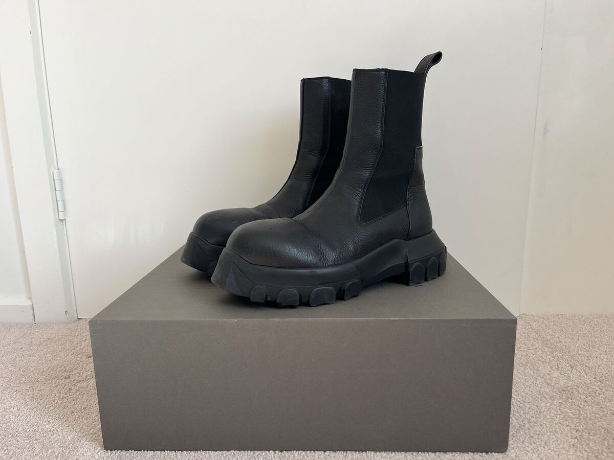 Rick Owens Black Beatle Bozo Tractor Leather Size 41 with Rick Owens Black Beatle Bozo Tractor Leather Size 41 with