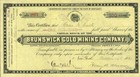 New Listing1889 Brunswick Gold Mining Stock Certificate