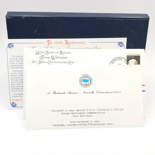 1982 PCS George Washington Commemorative Half Dollar 90% Silver 24kt Gold EP - Picture 10 of 11